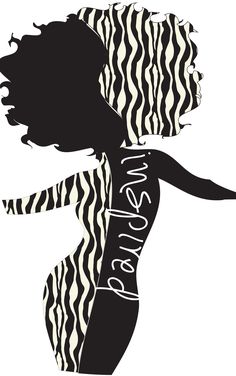 the silhouette of a woman with zebra print on her body