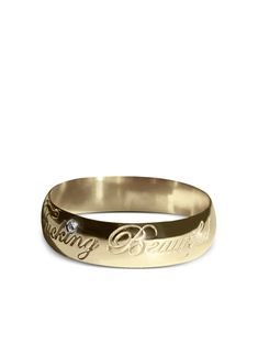 18kt gold plated silver polished finish engraved detail rhinestone embellishment slip-on style Silver Engraved Rings, 90s Rings, Medieval Rings, Gold Pinky Ring, Kiki De Montparnasse, Gold Promise Rings, Name Rings, Gold Signet Ring, Promise Rings For Her