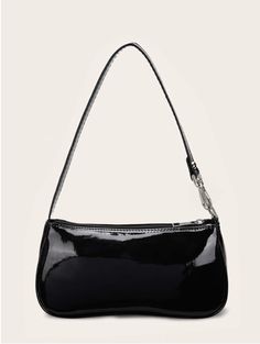 Type: Baguette Bag Style: Fashionable Color: Black Magnetic: No Bag Size: Small Pattern Type: Plain Material: PU Leather Composition: 100% PU Leather Simple Shoulder Bag, Rosa Coral, Minimalist Bag, Bags For Teens, Baguette Bag, Cosplay Outfits, Womens Clothing Sizes, Winter Style, Blue Bags