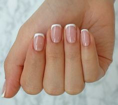 Baby French Nails Are A Super Cute Twist On A Classic Mani Natural Nails Manicure, Neat Nails, Gel Nails French, Ombré Nails, French Manicure Nails, French Tip Acrylic Nails, Work Nails, French Nail Designs