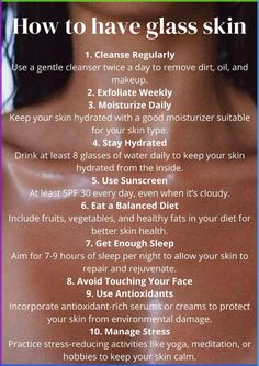 10 tips to achieve glass skin



#glass #skincare #glassskin #clearskin #koreanskincare #health #looksmaxxing #bodycare #skincleansing #exfoliate #moisturize #sunscreen #skincaretips Prettier Face Beauty Tips, Clear Skin Routine Black Women, Glass Skin Body Routine, Guide To Clear Skin, How To Make Skin Smooth, When To Exfoliate Skin, Tips For Smooth Skin, How To Exfoliate Skin Face, Natural Glow Skin Care Routine