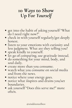 Discover "10 Ways to Show Up for Yourself". Learn to prioritize self-care, set boundaries, embrace positivity, and celebrate your own success. Start your journey towards self-love and self-improvement today! mindfulness, self-care, mindset shift, personal development, growth mindset, highest self, success, self-control, self improvement, self love, intellectual wellness, mental wellness, personal growth, build a better you, women wealth and wellness club Starting Self Love Journey, Self Improvement Topics, Setting Yourself Up For Success, Ways To Better Your Mental Health, 10 Ways To Show Up For Yourself, Build Self Confidence Woman, Self Improvement Personal Development Questions, Self Growth Prompts, Prioritize Self Care