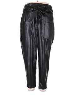 Just Fab Faux Leather Pants Size: 2X-Large Black Bottoms - new. No Fabric Content, Cropped, High Rise | Just Fab Faux Leather Pants - High Rise: Black Bottoms - Size 2X-Large Black Faux Leather Pants, Faux Leather Pants, Black Bottoms, Black Faux Leather, Large Black, Womens Bottoms, Leather Pants, Women Handbags, High Rise