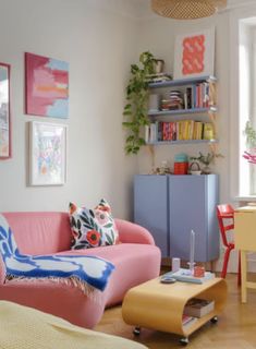 a living room filled with furniture and decor