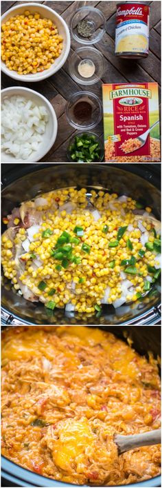 the process of making mexican corn casserole is shown