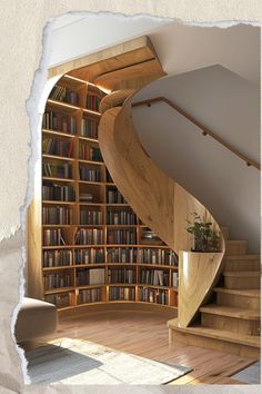 Take your home to new heights with these captivating bookshelf staircases! 📚✨ Dive into a world where literature and architecture intertwine seamlessly. #BookshelfStairs #HomeDesign #BookLovers #InteriorInspiration #CreativeSpaces #ArchitecturalDesign Bookshelf Staircase, Wood Logs, Cozy Reading, Maximize Space, Creativity And Innovation, Floor Space, Architecture Fashion