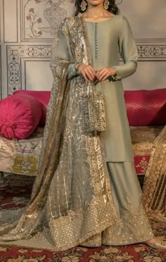 Blue Kameez, Faiza Saqlain, Sheer Dupatta, Desi Wedding Dresses, Asian Clothes, Desi Fits, Raw Silk Fabric, Pakistani Party Wear, Pakistani Wedding Outfits