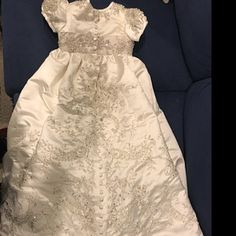 Christening dress made to order from your wedding dress One | Etsy Holy Communion Dresses, Christening Dress, Etsy Wedding Dress, Wedding Gowns Vintage, Dress Out, Matching Headband, Mom Dress, Star Dress, Gorgeous Fabrics