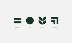 four different types of plants and the word food written in black on a white background