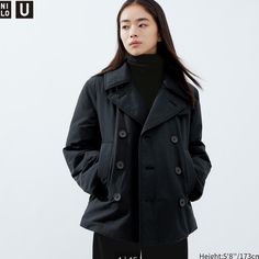 Uniqlo Padded Peacoat Uniqlo Winter Outerwear With Pockets, Short Peacoat, Uniqlo Shorts, Uniqlo Jackets, Uniqlo U, Christophe Lemaire, Padded Shorts, Uniqlo Women, Padded Coat