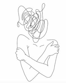 a line drawing of a woman with her arms crossed