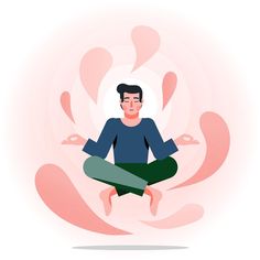 a man is sitting in the lotus position