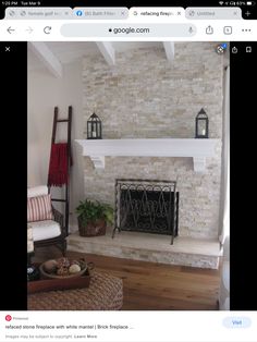 a living room with a fire place next to a couch