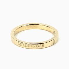 The 2.5mm name ring is the perfect way to wear a special name, phrase or lyric. Available in 14k yellow gold, white gold, and rose gold. Choose between a polished or brushed finish. Make it even more special by adding additional stones to the ring here. Name Ring, Name Rings, Jewelry Lookbook, Grey Diamond, Black White Gold, Matte Gold, Black Diamond, White Diamond, Handmade Ring