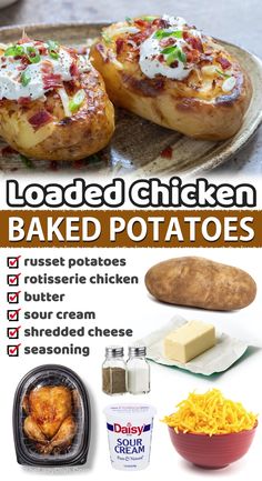 loaded chicken baked potatoes recipe with instructions