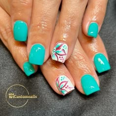 Cruise Nails, Summer Gel Nails, Tropical Nails, Manicure Nail Designs, Trendy Nail Art Designs, Cute Gel Nails, Vacation Nails, Short Acrylic Nails Designs, Beach Nails