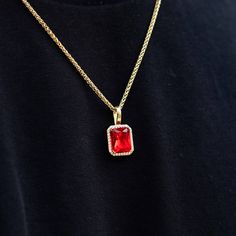 Upgrade your fit without breaking the bank ???? This product is guaranteed for life – GLD will repair or replace the item should you experience any defects in craftsmanship or breakage. Set Includes - (1) 3mm Micro Cuban Chain - (1) Ruby Stone Pendant Specifications Micro Cuban -Weight: 5-8 grams (varies between sizes) -Width: 3mm Ruby Stone Pendant -Weight: 3 grams -Width x Height: 20mm x 29mm | Ruby Stone + Palm Chain Set - The GLD Shop Ruby Stone, Vermeil Jewelry, Custom Earrings, Cuban Chain, Pendant Bracelet, Drop Necklace, Stone Pendant, The Bank, Chain Pendants