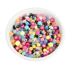 This fun and bright Cousin DIY Neon Y2K Bead Mix with Alphabet and Rainbow Assortment offers a great blend of beads. Includes black and white alphabet beads, happy faces and bright neon round beads with silver metal and colored spacer beads. Includes 135 grams or approximately 1200 pieces. Create a fun and funky necklace, bracelet or anklet for yourself or your friends. Makes a great unisex party or classroom activity. Fun activity for adults and teens. Look for additional beads and cords from C Trendy Colorful Cheap Beads, Cheap Colorful Plastic Beaded Bracelets, Playful Multicolor Letter Beads For Crafts, Multicolor Plastic Beaded Bracelets For Rave, Cute Cheap Multicolor Beads, Diy Galaxy, Funky Necklace, Alphabet Beads, Activities For Adults