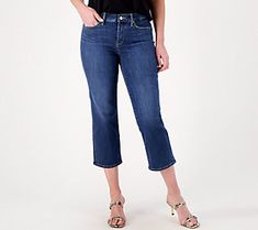 Cropped, but not short on style, these jeans are the pair you'll be keeping at the top of the drawer. Dress them up with a frilled blouse or down with a slouchy T-shirt. They're up to any fashion challenge. From NYDJ. Dark Wash Stretch Cropped Jeans For Summer, Stretch Dark Wash Cropped Jeans For Summer, Summer Stretch Cropped Jeans In Dark Wash, Fashion Challenge, Style Challenge, Straight Leg, Women Jeans, Things To Sell, Clothes For Women