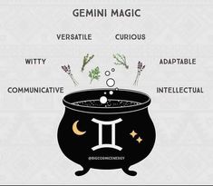 an image of a pot with the words genni magic written in different languages on it