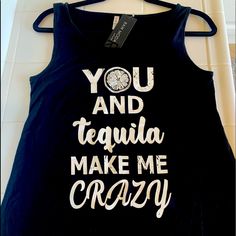 Sooo Soft And Luxurious Feel To It 95% Rayon 5% Spandex, If You Love Tequila Make Your Statement Black Text Print Tank Top, Black Text Print Sleeveless Tank Top, Black Sleeveless Tank Top With Text Print, Trendy Black Tank Top With Text Print, Harley Davidson Tank Tops, Orange Tank Top, Active Tank Tops, Best Tank Tops, Cool Tanks