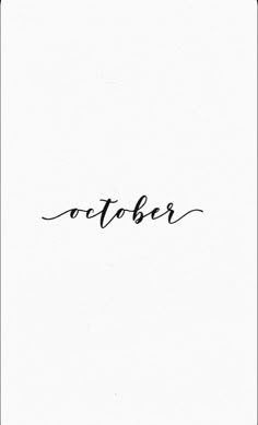 the word october written in cursive ink