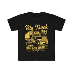 Get revved up with this Big Truck 1994 t-shirt design! Featuring a bold vintage style that's perfect for truck enthusiasts, this shirt is a must-have for anyone who loves classic trucks. Made from premium materials, this shirt is comfortable to wear and built to last. Whether you're cruising down the highway or hitting the trails, this shirt will keep you looking stylish and feeling great. Order yours today! Trucking Shirts, Trucking Tshirt Design, Chevy Truck Shirts, Vintage Car Shirt, Monster Truck Shirt, Truck Driver Shirt, Truck Shirt, Truck Shirts, Branding Inspo