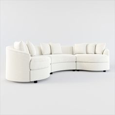 Hello, instant curve appeal. Our Allegra Collection revisits modern lines with its on-trend rounded silhouette, generous bench seating and sink-in comfort. A sophisticated, graceful shape that makes. a. statement. | Allegra Foam Comfort 3-Piece Sectional in Living Large White | by Value City Furniture Round Sectional, American Signature Furniture, Bench Seating, Value City Furniture, 3 Piece Sectional, Living Room Sectional, City Furniture, Bench Seat, Large White