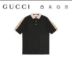 It Has Been Tried On But Never Worn, Never Washed. Size Xxl But Fits As An Xl Easily As Well. Elegant Gucci Cotton Top, Designer Collared Gucci Tops, Black Gucci Collared Top, Elegant Gucci Collared Tops, Elegant Collared Gucci Tops, Designer Gucci Polo Collar Top, Black Collared Gucci Top, Gucci Black Collared Top, Gucci Polo Shirt Men