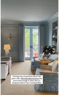 Paint Color Inspiration Interiors, French Blue Room, Blue Color Drenched Bedroom, Krypton Sherwin Williams, Muted Paint Colors, French Blue Paint Color, Dusty Blue Bedroom, Paint Pallette, Kids Loft