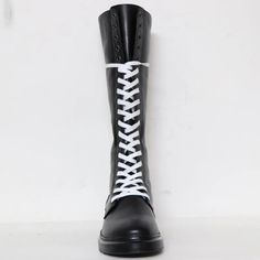 Gothic Punk Platform Boots, High Chunky Platform Boots, Riding Boots, Long Boots, Zipper Boots. PU Leather Boots. Combat Boots, Biker Boots, Punk Boots, Gothic Boots. Black Men's Boots. Make a statement and step out in style with our super cool lace up and zip up knee high boots. These punk, biker style inspired boots are the perfect way to showcase your flare and individuality. Made from high quality Genuine Leather with round toe, lace up front closure, side zip closure, low square heel, anti Punk Platform Boots, Fitted Leather Punk Knee-high Boots, Black Punk Lace-up Boots With Zipper Closure, Black Punk Knee-high Boots With Buckle, Punk Leather Knee-high Boots For Streetwear, High Lace Up Boots, Black Punk Knee-high Boots With Buckle Closure, Chunky Platform Boots, Boots Biker