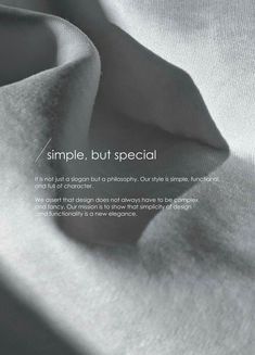 an image of a white cloth with the words simple, but special