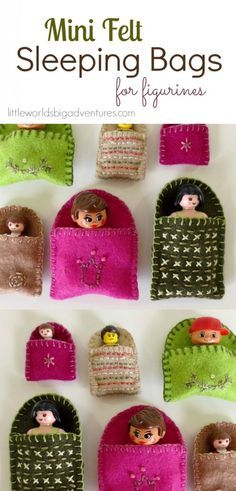 mini felt sleeping bags for kids to make