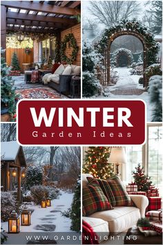 Elevate your outdoor decor with winter-friendly features like stone walkways, fire pits, and hardy shrubs.