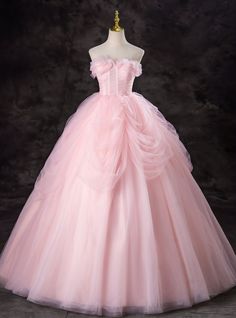 Pink Tulle Strapless Pleats Princess Quinceanera Dress Mha Reference, Princess Dress Prom, Baddie Stuff, Prettiest Dresses, Dramatic Entrance, Gown Pink, Pink Ball Gown, Long Formal Gowns, Purple Prom Dress