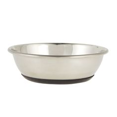 a stainless steel bowl on a white background