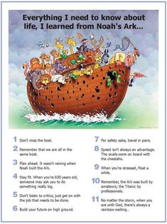 an image of noah's ark with the words, everything i need to know about it