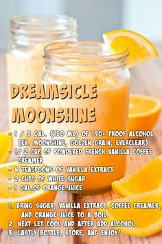 an orange smoothie recipe in a mason jar