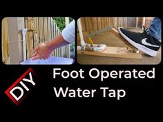 the foot operated water tap is being used to clean and disinfectate someone's feet