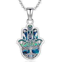 PRICES MAY VARY. DESIGN: Hamsa necklace is hased on the evil eye mentioned in ancient greek literatures as well as the comon hamsa amulet, the fatima's hand resists evil eyes and provides mysterious power, symbolizes guarding, blocking all Bad things and bringing good luck. SIZE: Pendant：19*24mm（0.75*0.95in）/ Chain:46cm（18in）/ weight：3.5g. MATERIAL:Original design from our studio in Italy; Hand of fatima pendant is made of 925 sterling silver. Each piece is Lead-free, Nickel-free and Cadmium-fre Graduation Gifts For Best Friend, Graduation Gifts For Friends, Hamsa Jewelry, Graduation Gifts For Daughter, Birthday Gifts For Grandma, Hamsa Necklace, Sterling Necklaces, Hand Of Fatima, Anniversary Gifts For Wife