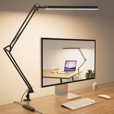 office room decor ideas Office Finds, Led Desk Lighting, Clamp Lamp, Study Organization, Home Office Lighting, Led Desk, Black Desk, Light Touch, Led Desk Lamp