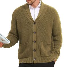 Hand Wash Only Materialnitagut Mens Cardigan Sweater Is Made Of Good Material,The Material Of The Casual Sweater Is Soft And Stretchy ,So The Stylish Sweaters Is Very Warm And Comfortable.The Shawl Collar Sweater Can Effectively Block The Wind.By The Way,If You Have A Developed Chest, It Helps To Show It Off! Feature The Cardigan Sweater For Man Uses A Cardigan Design, Easy To Wear And Take Off,This Sweater Is A Little Thick, But It's Very Well Made And Will Fit You Very Well.The Cardigan Has A Shawl Collar, Buttons On The Front And Two Good Functional Pockets.The Shawl Collar Of This Sweater Is Very Fashionable, It Will Keep You Getting Compliments Constantly Occasionthe Cable Knit V-neck Sweater With Pockets For Winter, Sweater For Man, Shawl Collar Sweater, Mens Cardigan Sweater, Cardigan Design, Shawl Collar Cardigan, Mens Cardigan, Casual Sweater, Stylish Sweaters