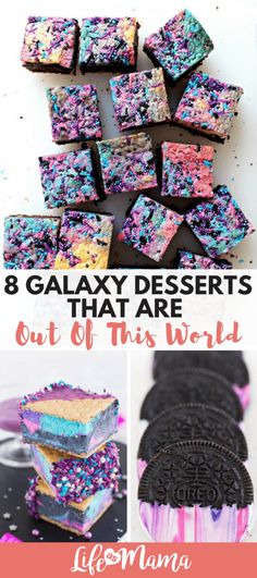 galaxy desserts that are out of this world with oreo cookies and rainbow sprinkles