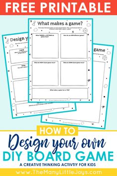 the free printable design your own diy board game