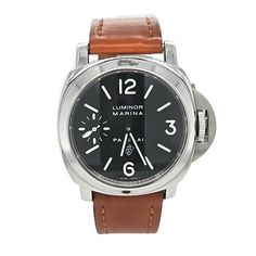 Pre-Owned Panerai 44mm Luminor Marina Manual Watch Crafted in Stainless Steel with Light Brown Calfskin Strap and Tang Buckle. Model PAM00005, Polished Februrary 2024. Panerai Luminor Marina, Luminor Marina, Panerai Watches, Jewelry Education, Panerai Luminor, Rings Mens Wedding Bands, Jewelry Wedding Rings, Diamond Education, Ring Size Guide