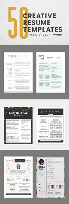the 50 creative resume templates for microsoft