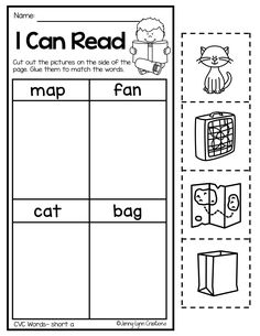 i can read worksheet with pictures and words