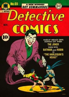 an old comic book cover with batman and the joker