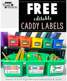 the free editable caddy labels are great for teaching and learning with kids to use them