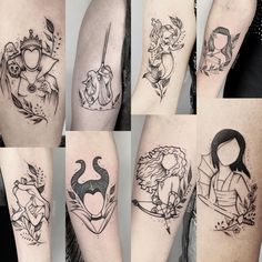 many different tattoos on the arms of people